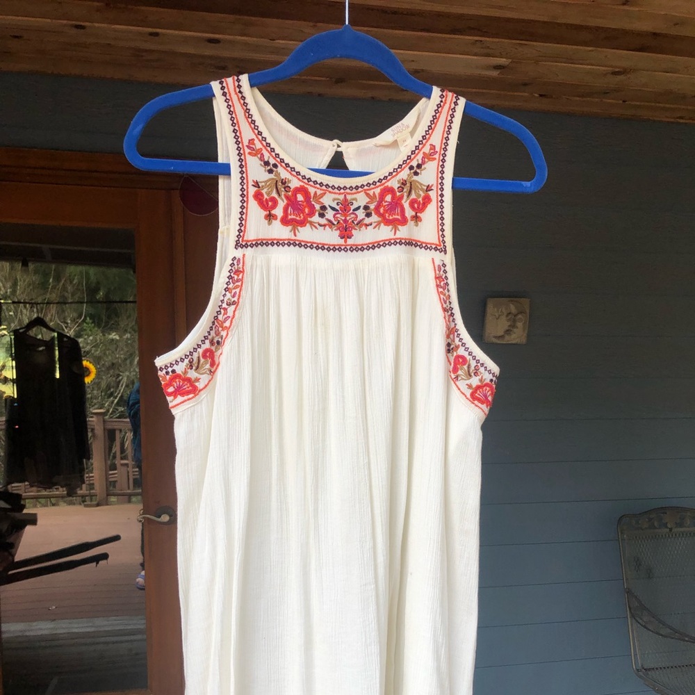 Embroidered white dress